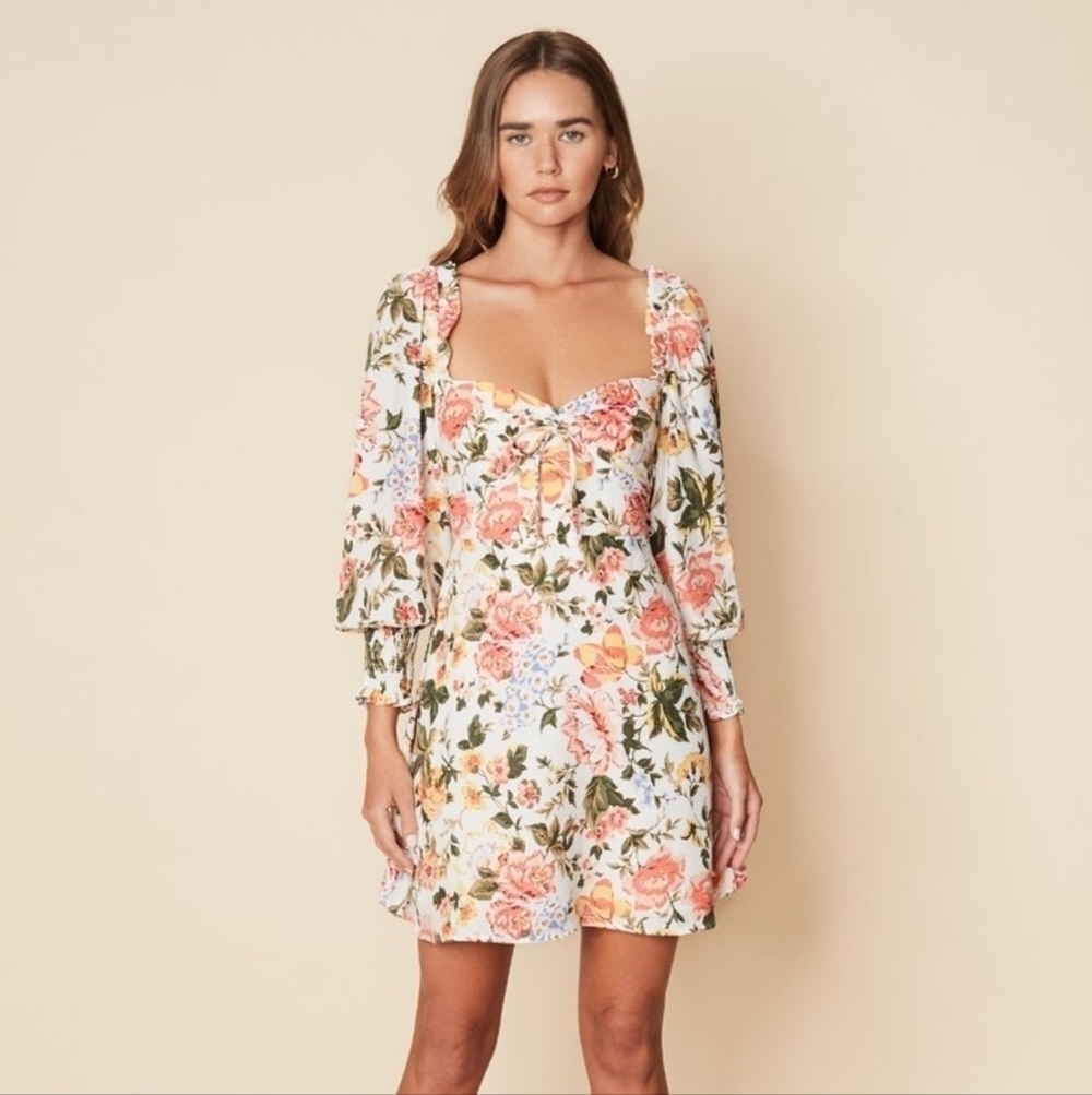 Faithfull the Brand Arianne Mini Dress in Teatro Floral size M NWT